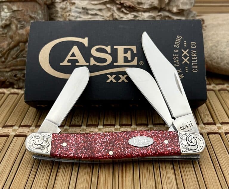 Case XX Custom Ruby Starburst Scrolled Stockman Pocket Knife