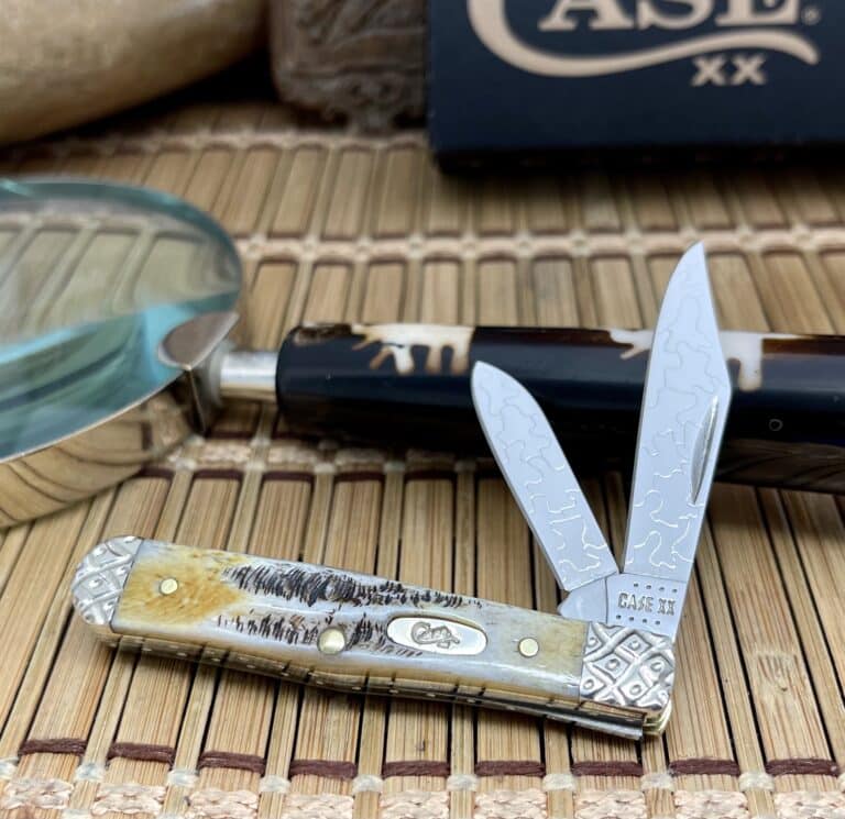Case XX USA Pristine Custom 6.5 BONE STAG Engraved Swell Center Jack Knife #07 - Image 8