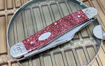 Case XX Custom Ruby Starburst Scrolled Stockman Pocket Knife - Image 4