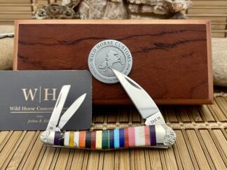 Case XX Wild Horse Custom PATCHWORK Gemstone Seahorse Whittler Knife #8