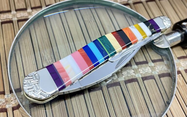 Case XX Wild Horse Custom PATCHWORK Gemstone Seahorse Whittler Knife #8 - Image 4