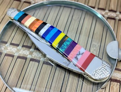 Case XX Wild Horse Custom PATCHWORK Gemstone Seahorse Whittler Knife #8 - Image 3