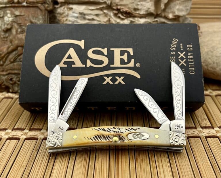 Case XX USA Custom 6.5 BONE STAG Engraved Small Congress Knife #06