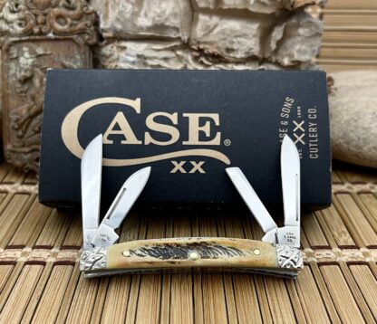 Case XX USA Custom 6.5 BONE STAG Engraved Small Congress Knife #09 - Image 2