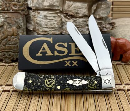 Case XX USA 2023 Yellow Bone ROSES Diamond XX 1/500 Stainless Trapper Knife