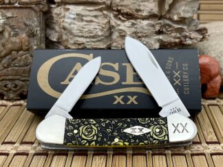 Case XX USA 2023 Yellow Bone ROSES Diamond XX 1/500 Stainless Canoe Knife