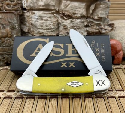 Case XX USA 2023 Smooth Yellow Bone Diamond XX 1/500 Stainless Canoe Knife
