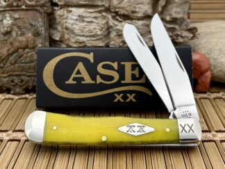 Case XX USA 2023 Smooth Yellow Bone Diamond XX 1/500 Stainless Trapper Knife