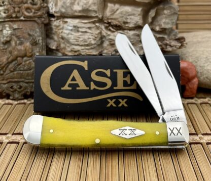 Case XX USA 2023 Smooth Yellow Bone Diamond XX 1/500 Stainless Trapper Knife