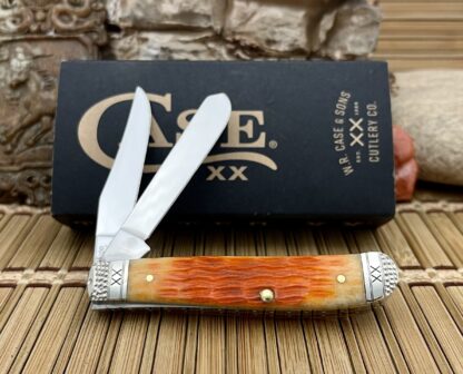 Case XX USA Beautiful Custom Cayenne Bone XX Engraved Mini Trapper Knife #4 - Image 2