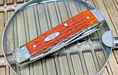 Case XX USA Beautiful Custom Cayenne Bone XX Engraved Mini Trapper Knife #4 - Image 3