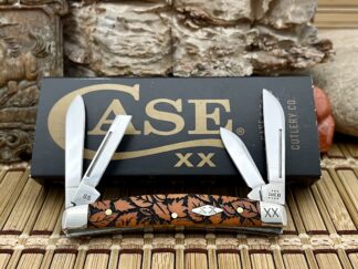 Case XX USA 2023 Persimmon Bone Fall Leaves 1/500 Small Congress Pocket Knife