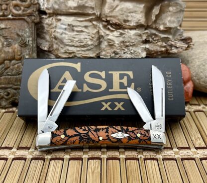 Case XX USA 2023 Persimmon Bone Fall Leaves 1/500 Small Congress Pocket Knife