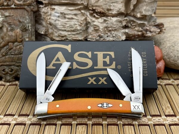 Case XX USA 2023 Smooth Persimmon Bone Diamond XX 1/500 Small Congress Knife