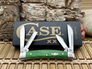 Case XX USA 2023 Smooth Bright Green Bone Diamond XX 1/500 Small Congress Knife
