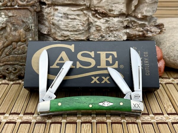 Case XX USA 2023 Smooth Bright Green Bone Diamond XX 1/500 Small Congress Knife