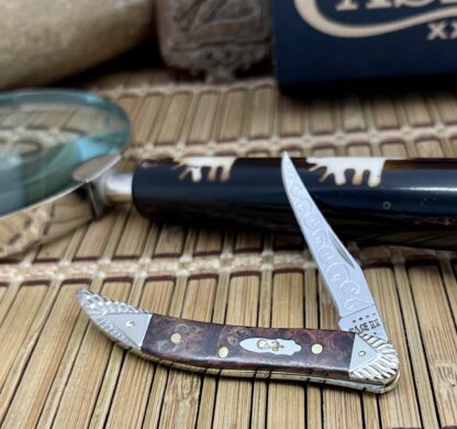 Case XX Custom Brown Maple Burl Texas Toothpick Knife #07 - Image 4