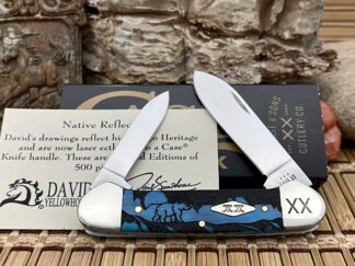 Case XX USA Caribbean Bone David Yellowhorse GRIZZLY MOUNTAIN Canoe Knife & COA