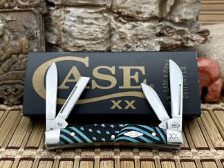Case XX USA 2023 Caribbean Bone USA FLAG 1/500 XX Small Congress Pocket Knife
