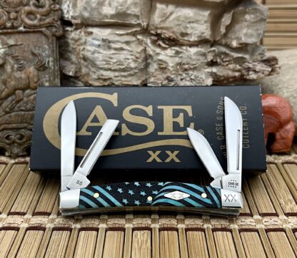 Case XX USA 2023 Caribbean Bone USA FLAG 1/500 XX Small Congress Pocket Knife