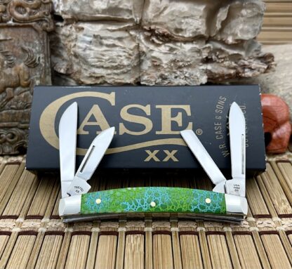 Case XX USA 2023 Bright Green Bone Lizard Skin 1/500 XX Small Congress Pocket Knife - Image 2