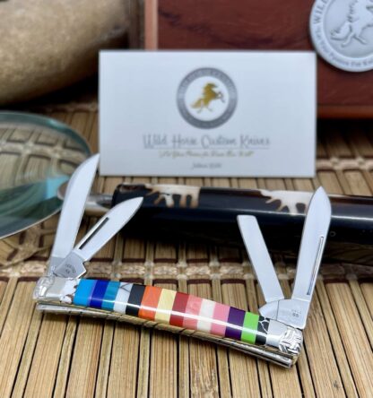 Case XX Wild Horse Custom PATCHWORK Gemstone AAA+++ Small Congress Knife #3 - Image 4