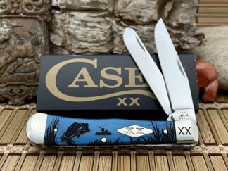 Case XX USA 2023 Caribbean Bone BASS Fish Diamond XX 1/500 Stainless Trapper Knife