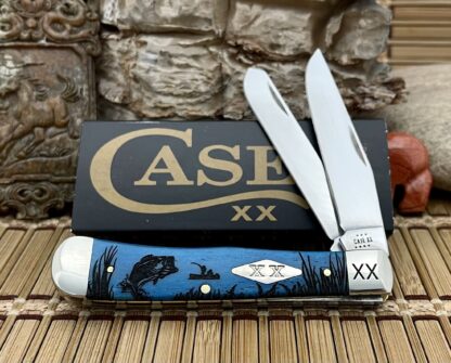 Case XX USA 2023 Caribbean Bone BASS Fish Diamond XX 1/500 Stainless Trapper Knife