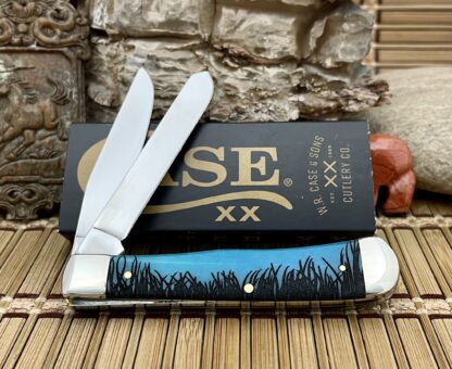 Case XX USA 2023 Caribbean Bone BASS Fish Diamond XX 1/500 Stainless Trapper Knife - Image 2