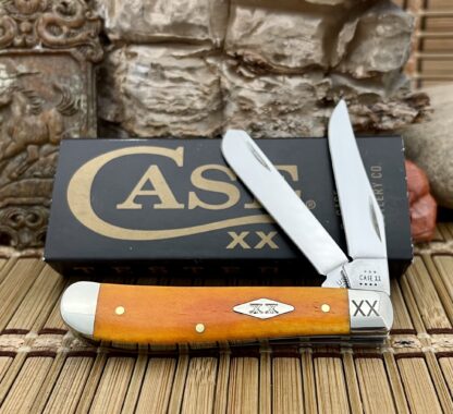 Case XX USA 2023 Smooth Persimmon Bone Diamond XX 1/500 Mini Trapper Knife