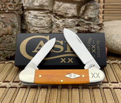 Case XX USA 2023 Smooth Persimmon Bone Diamond XX 1/500 Stainless Canoe Knife