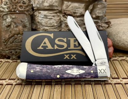 Case XX USA 2023 Purple Appaloosa Bone Diamond XX 1/500 Trapper Pocket Knife