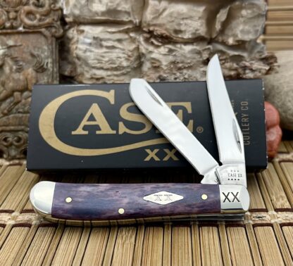 Case XX USA 2023 Purple Appaloosa Bone Diamond XX 1/500 Mini Trapper Knife