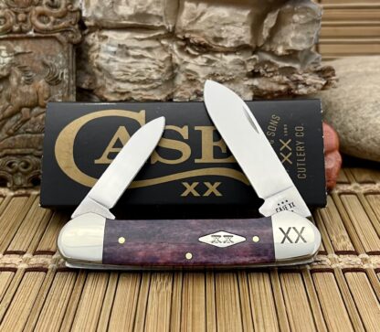 Case XX USA 2023 Purple Appaloosa Bone Diamond XX 1/500 Canoe Pocket Knife