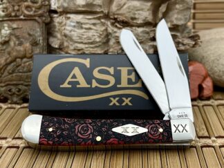 Case XX USA Red ROSES Bone 1/500 Diamond XX Trapper Knife