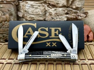 Case XX USA Natural Bone VINTAGE FLAG Bullet XX 1/500 Small Congress Knife