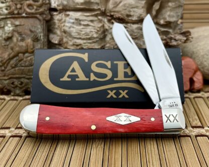Case XX USA 2023 Smooth Bright Red Bone Diamond XX 1/500 Stainless Trapper Knife