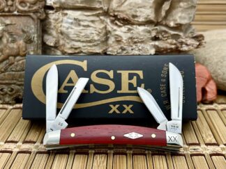 Case XX USA 2023 Smooth Bright Red Bone Diamond XX 1/500 Small Congress Knife