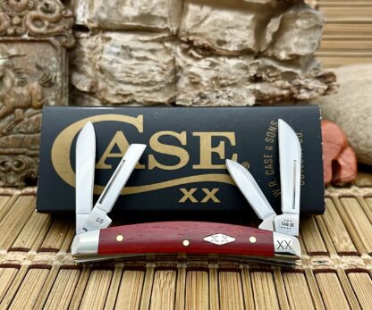 Case XX USA 2023 Smooth Bright Red Bone Diamond XX 1/500 Small Congress Knife