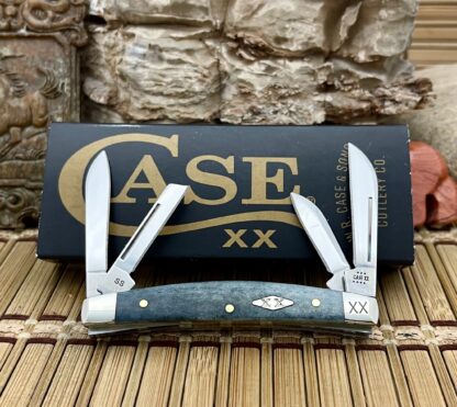 Case XX USA 2023 Smooth Gray Bone Diamond XX 1/500 Small Congress Knife