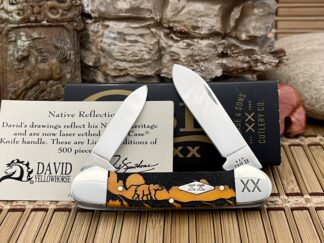 Case XX USA Persimmon Bone David Yellowhorse GRIZZLY MOUNTAIN Canoe Knife & COA