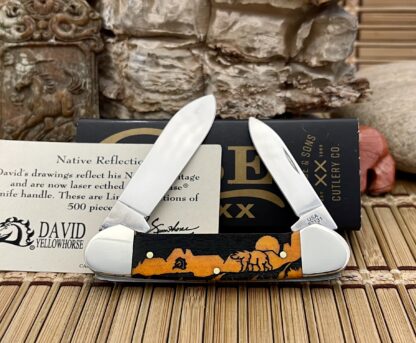 Case XX USA Persimmon Bone David Yellowhorse GRIZZLY MOUNTAIN Canoe Knife & COA - Image 2