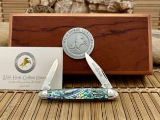 Queen Cutlery USA Wild Horse Custom Exotic Green Abalone Senators Knife #1/1