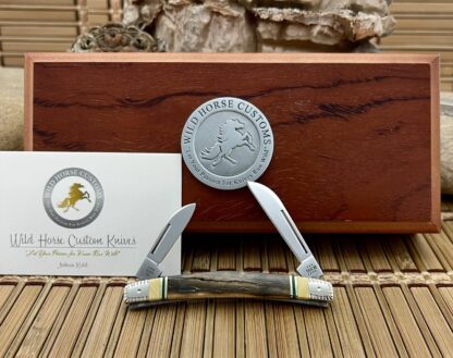 Case XX Wild Horse Custom Mammoth FOSSIL & Jade Small Congress Pocket Knife #1