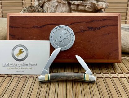Case XX Wild Horse Custom Mammoth FOSSIL & Jade Small Congress Pocket Knife #1 - Image 4