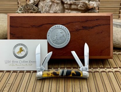 Case XX Wild Horse Custom Tortoise & Black Onyx Small Congress Knife #1 - Image 4