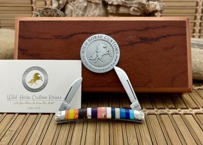 Case XX Wild Horse Custom PATCHWORK Gemstone Small Congress Knife #3
