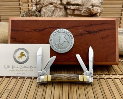 Case XX Wild Horse Custom Mammoth Fossil & Obsidian AAA++ Small Congress Pocket Knife #1 - Image 4
