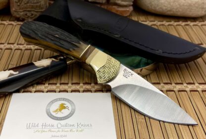 Buck 113 Wild Horse Custom Amber Stag & Fossil Ranger Skinner #1 - Image 3