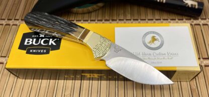 Buck 113 Wild Horse Custom Amber Stag & Fossil Ranger Skinner #1 - Image 2